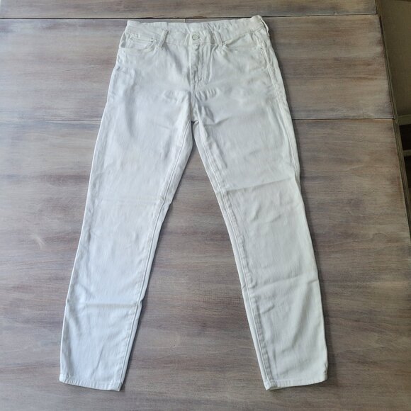 MOTHER Denim White The Looker Crop Fairest of Them All Skinny Jeans Womens 29 - Picture 1 of 9